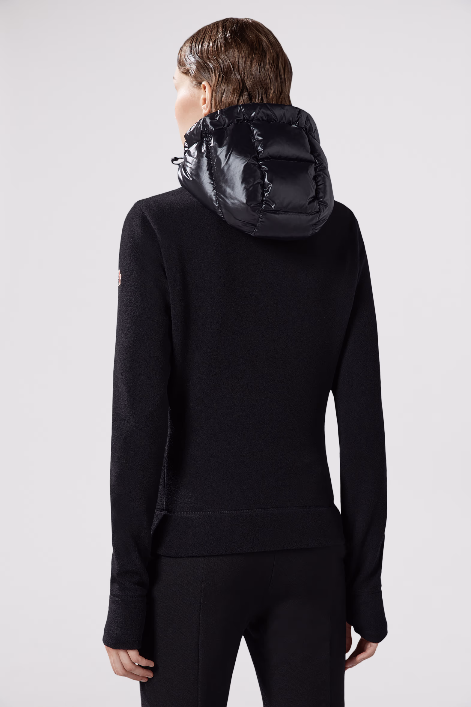 Padded Fleece Hoodie Women Black Moncler 5